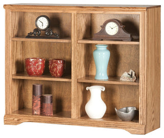 Oak Ridge 36" Tall, Double Wide Bookcase, Aqua Oak