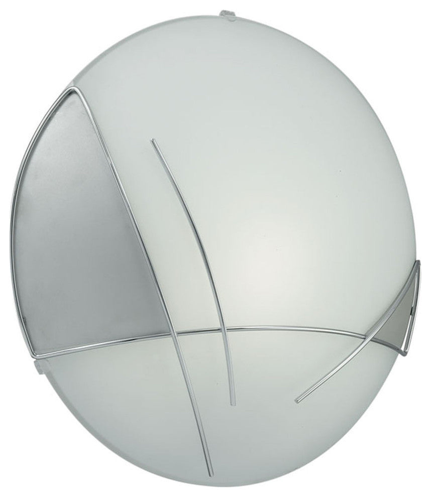 1x60W Ceiling Light, Chrome & Satin Finish & Clear & White Paint Design