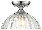 Golden Lighting 6952-SF CLR Audra 12"W Semi-Flush Ceiling Fixture - Pewter