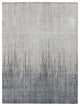 Medium Gray, Vertical Ombre Design, Pure Silk, Hand Knotted, Rug, 9'x11'10"