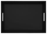Black Leatherette Serving Tray With Handles
