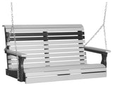 Poly Plain Porch Swing, Dove Gray & Black, 4 Foot