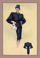 Navy Cardigan Suit - Fine Art Giclee Print 24" x 36"