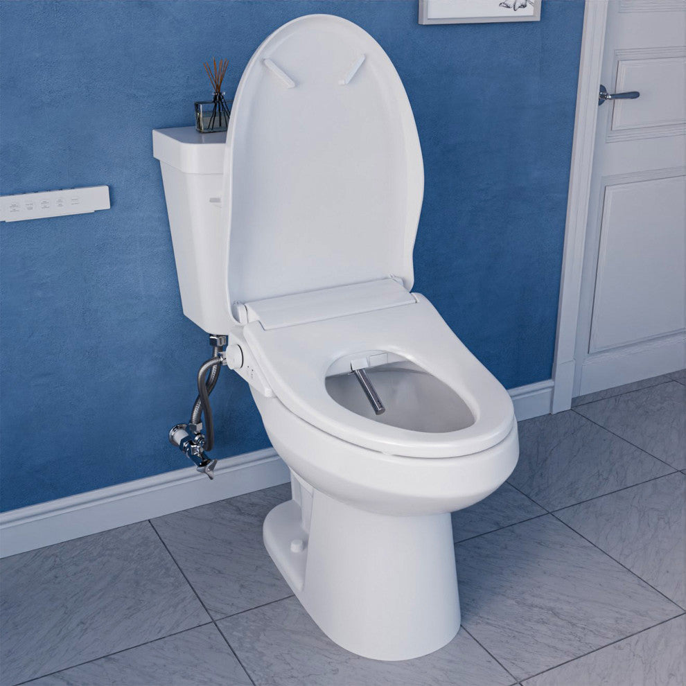 Electric Bidet Seat With Auto Lid, Heated, Self Cleaning, and Classic Remote