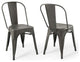 Promenade Bistro Dining Side Chair Set of 2-Gunmetal