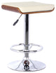 26" Cream Faux Leather Chrome Finished Bar Stool