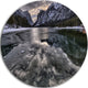 Black Icy Mountain Lake With Snow, Landscape Disc Metal Wall Art, 36"