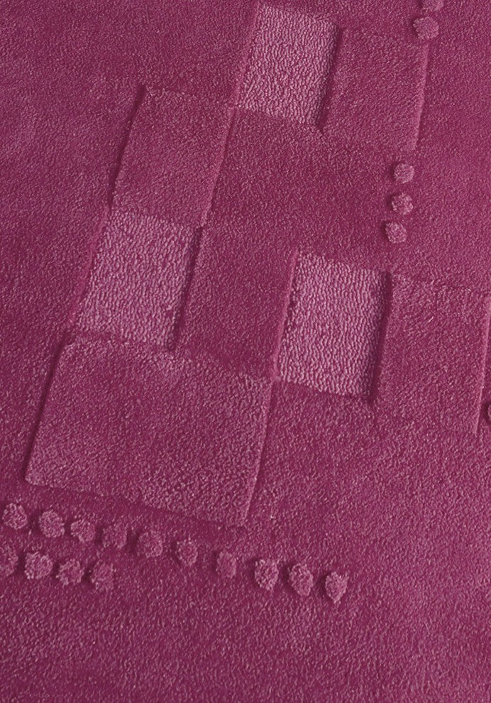 Hand Tufted Fuchsia Wool Area Rug, 5''6"x7''10"