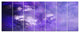 Blur Purple Sky with Stars, Abstract Canvas Art Print, 83"x32", 7 Panels
