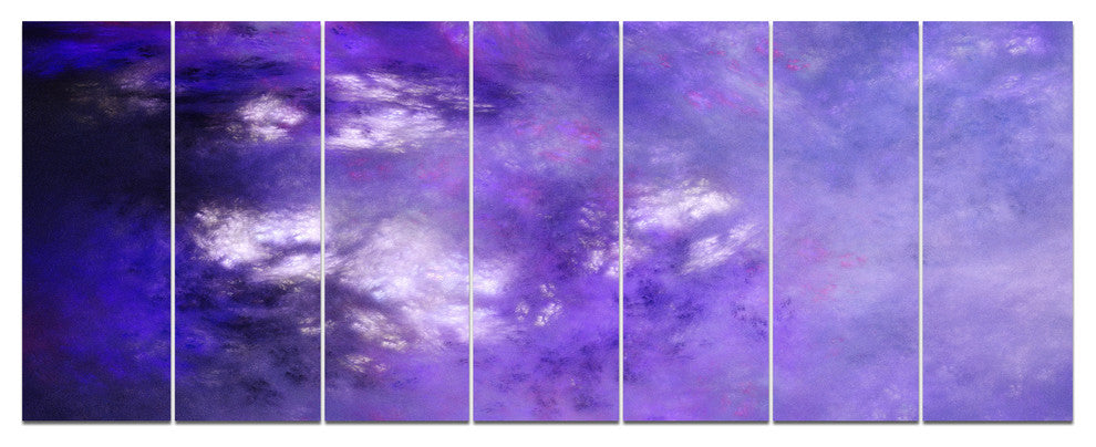 Blur Purple Sky with Stars, Abstract Canvas Art Print, 83"x32", 7 Panels