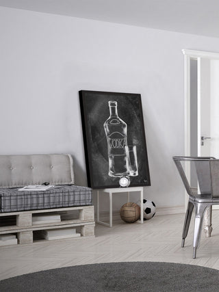 "Vodka on Chalkboard" Framed Painting Print, 12"x18"