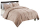 Lotus Home Pintuck Comforter Mini Set, Water/Stain Resistance, King, Taupe
