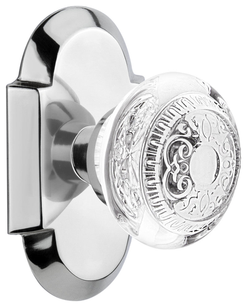 Cottage Plate Single Dummy Crystal Egg and Dart Knob, Bright Chrome, COTCED