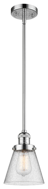 1-Light Small Cone 6" Pendant, Polished Chrome, Glass: Seedy