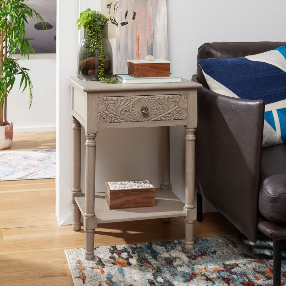 Safavieh Josie 1 Drawer Accent Table, Greige