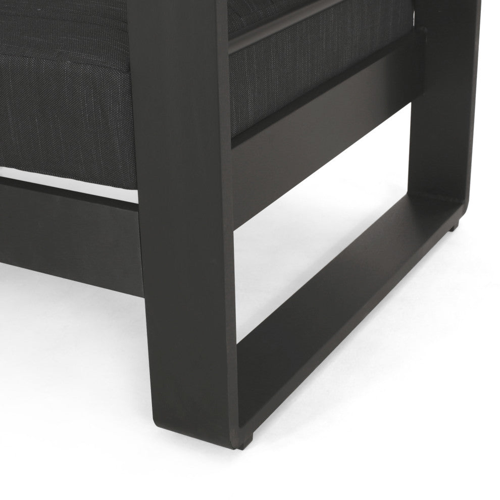 Neffs Outdoor Aluminum Loveseat with Water Resistant Cushions