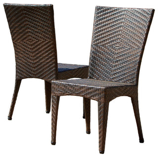 GDF Studio Solana Outdoor Wicker Chairs, Set of 2