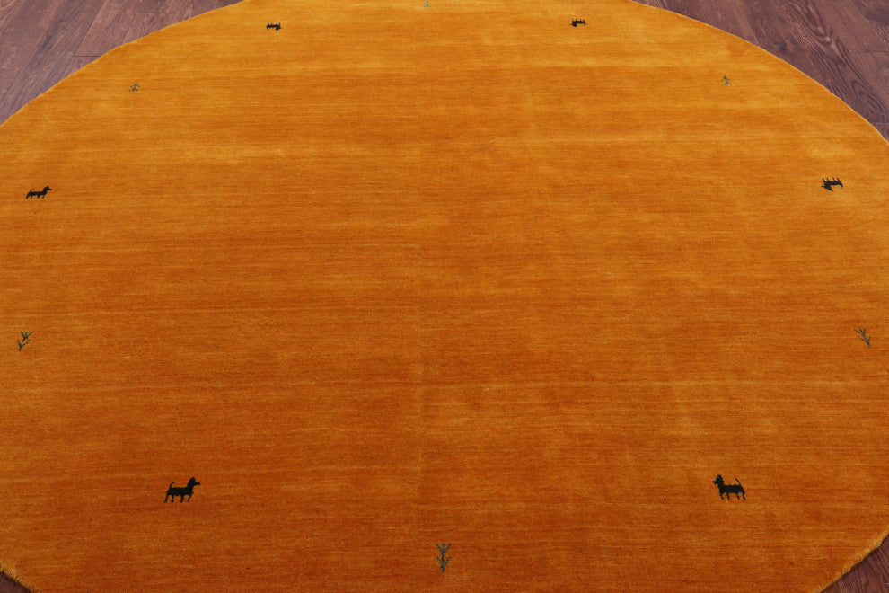 8' Round Persian Gabbeh Handmade Rug - Q15144
