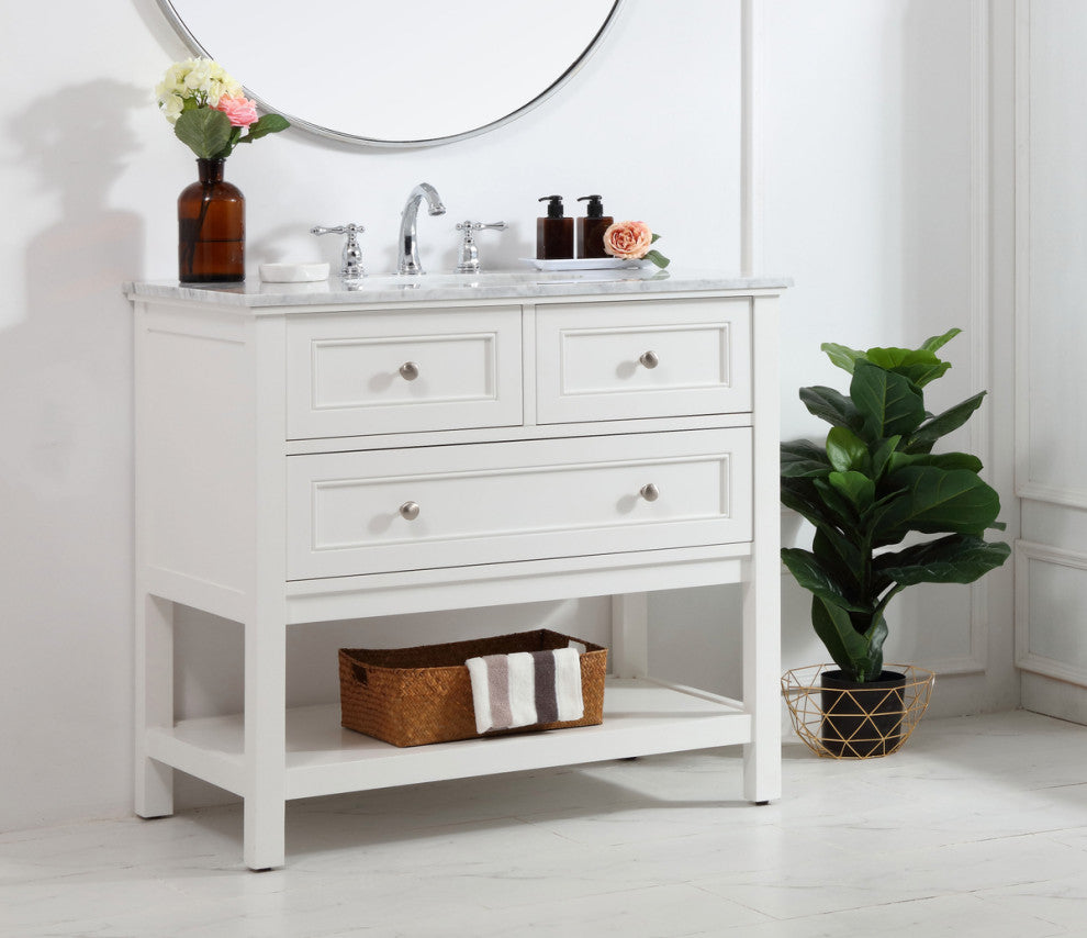Matilda 36" Single Bathroom Vanity Set, White