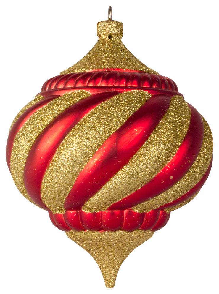 300Mm 12" Red And Gold Onion Ornament, Traditional Collection