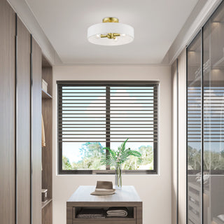 Venlo 4 Light Satin Brass With Shiny White Accents Semi-Flush