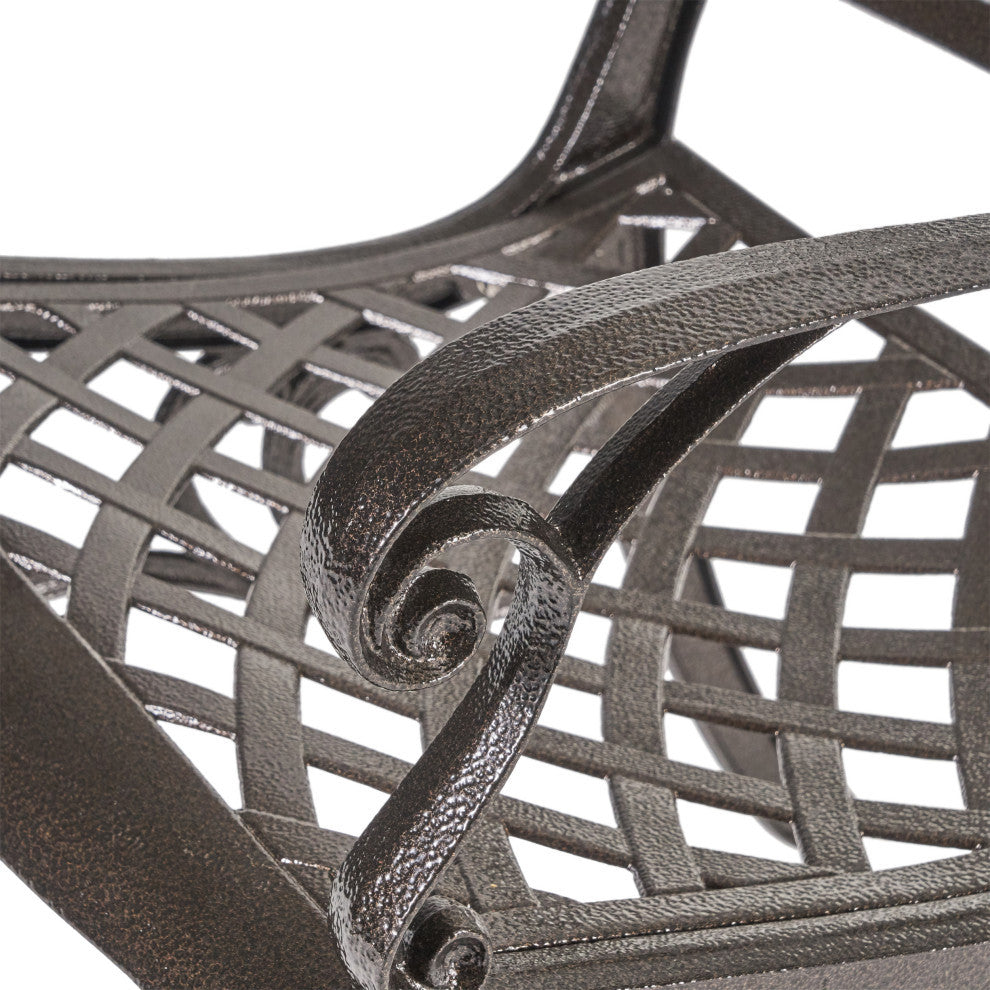 Covington Sarasota Traditional Outdoor 4-Seater Cast Aluminum Dining Set