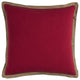 Red Beige and Natural Jute Throw Pillow