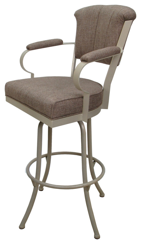 Miami Extra Tall 34" Swivel Metal Bar Stool - Noam Base, Basin Beige - Beige, 34"