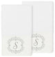 Linum Home Turkish Cotton Monica 2-Piece Embellished Hand Towel Set, White