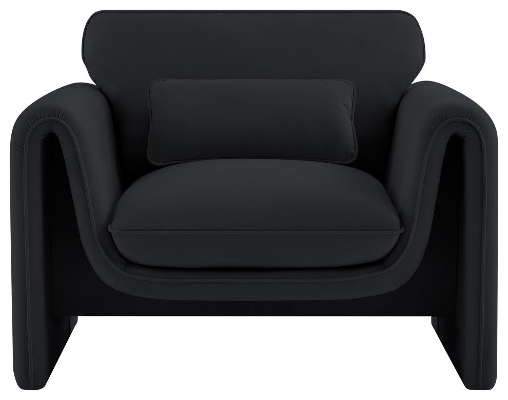 Sloan Black Velvet Fabric Chair