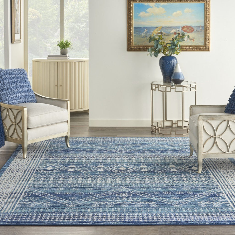 7'' X 10'' Navy Blue Power Loom Area Rug