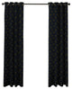 Pointehaven Curtains With Black Grommets, Set Of 2, Gold Triangles, 50"x 84"