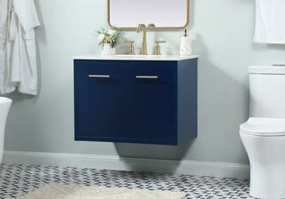 Home Living 19" Midcentury Modern Blue-Light Bathroom Vanity