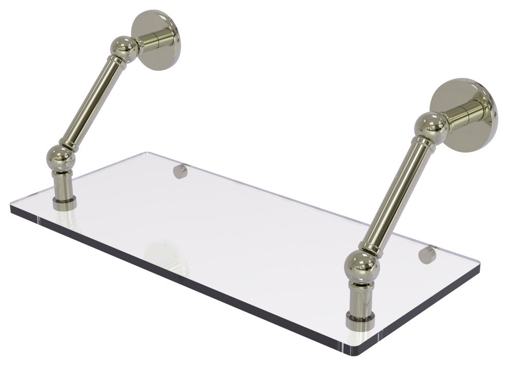 Prestige Skyline 18" Floating Glass Shelf, Polished Nickel