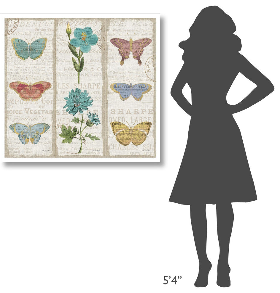 "Bookshelf Botanical II Triptych" Digital Paper Print by Katie Pertiet, 38"x35"