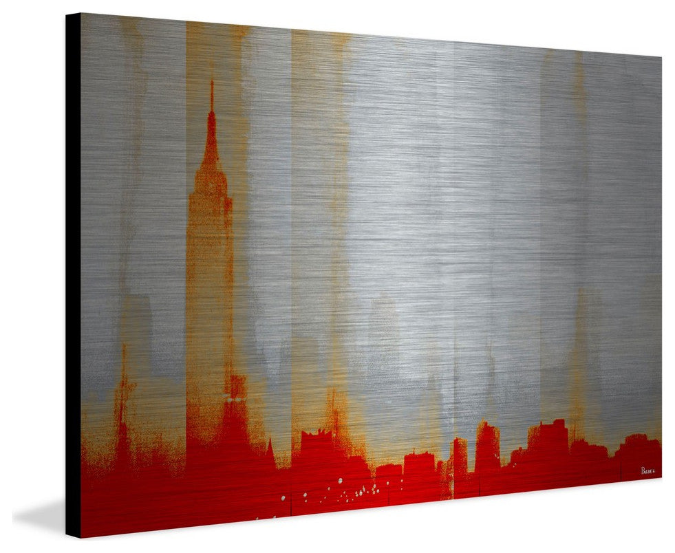 "Red New York" Print on Brushed Aluminum, 45"x30"