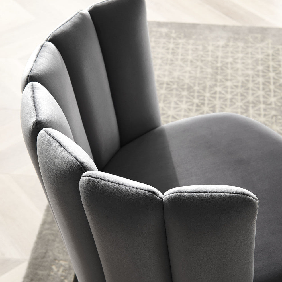 Virtue Performance Velvet Dining Chair Set of 2 Black Gray