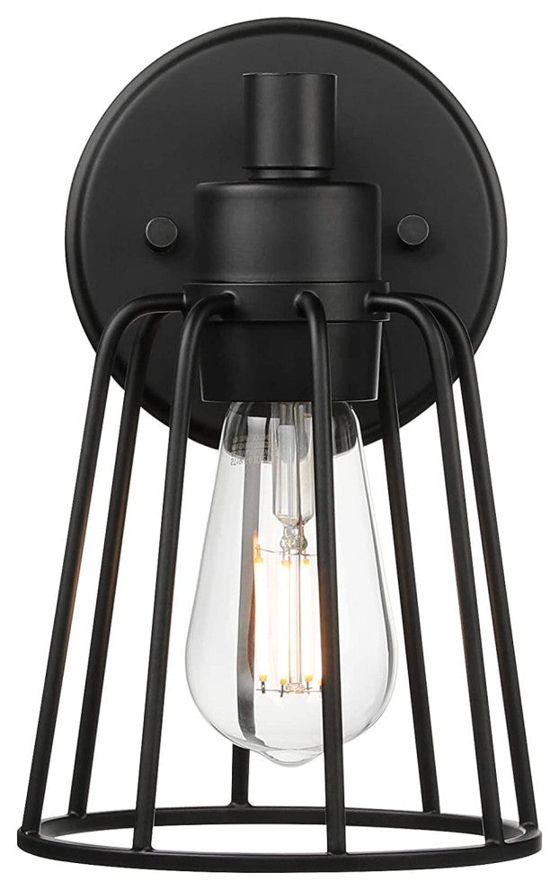 Black Cage Wall Sconce Farmhouse Wall Lighting Fixture