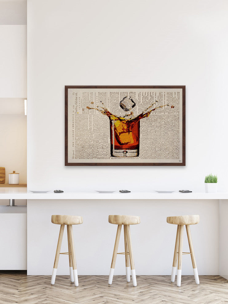 "Liquor Splash" Framed Painting Print, 18"x12"