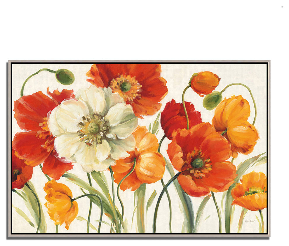 "Poppies Melody I" By Lisa Audit, Giclee Print On Gallery Canvas, Ready To Hang