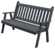 Cedar Traditional English Bench, Charcoal Stain, 6 Foot