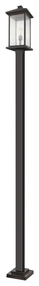Zlite 531PHBXLS-536P-ORB 1-Light Outdoor Post Mounted Fixture, Clear Seedy