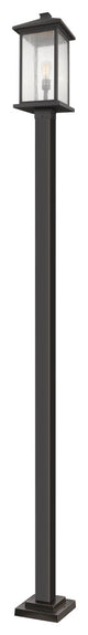 Zlite 531PHBXLS-536P-ORB 1-Light Outdoor Post Mounted Fixture, Clear Seedy