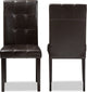 Avery Dark Brown Faux Leather Upholstered Dining Chair, Set of 2