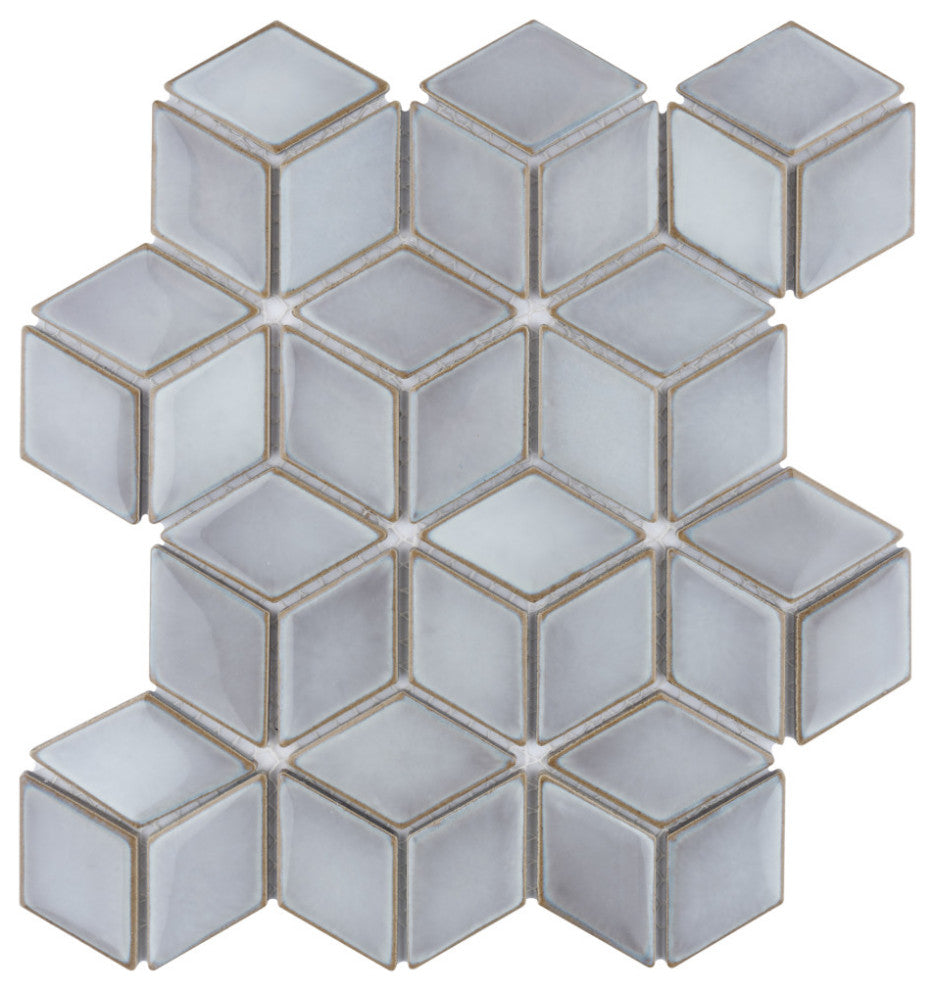 Hudson Rhombus Grey Eye Porcelain Floor and Wall Tile
