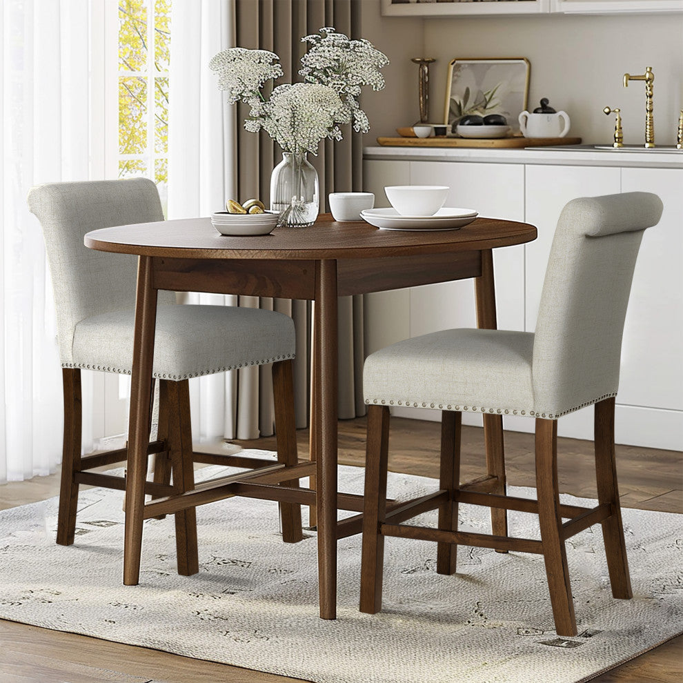 510 Design Aubrey Upholstered Counter Stool Set of 2, Natural
