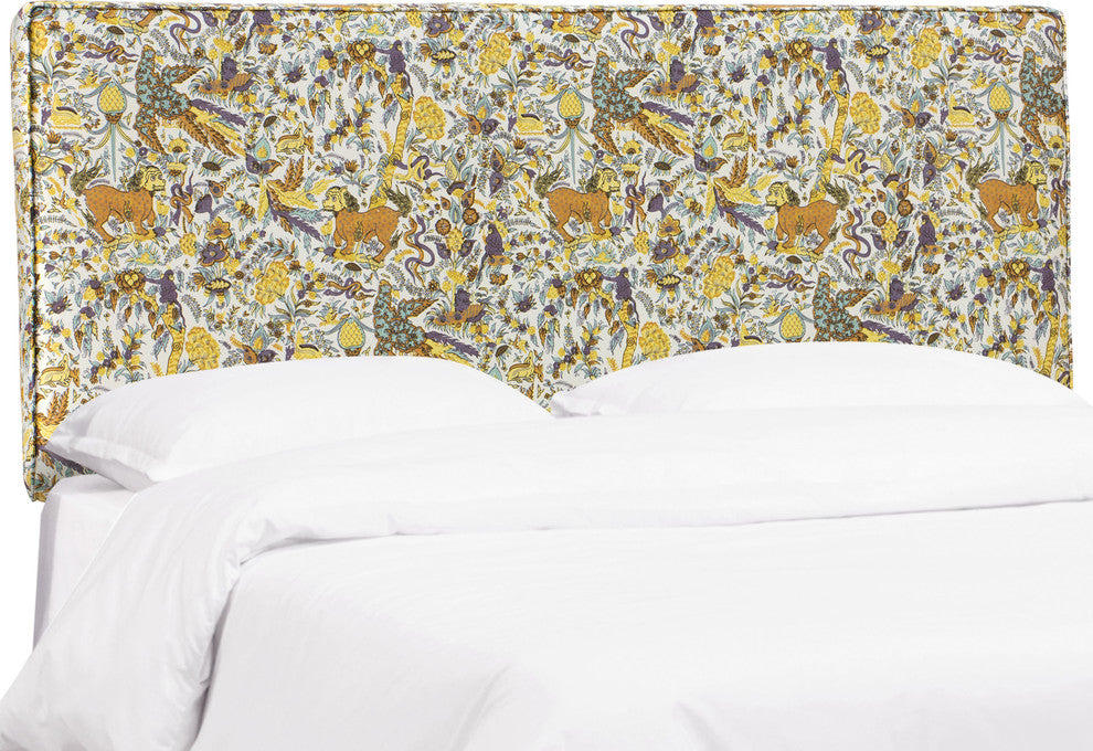 Phoebe Box Seam Headboard, Bali Lion Ochre, Full