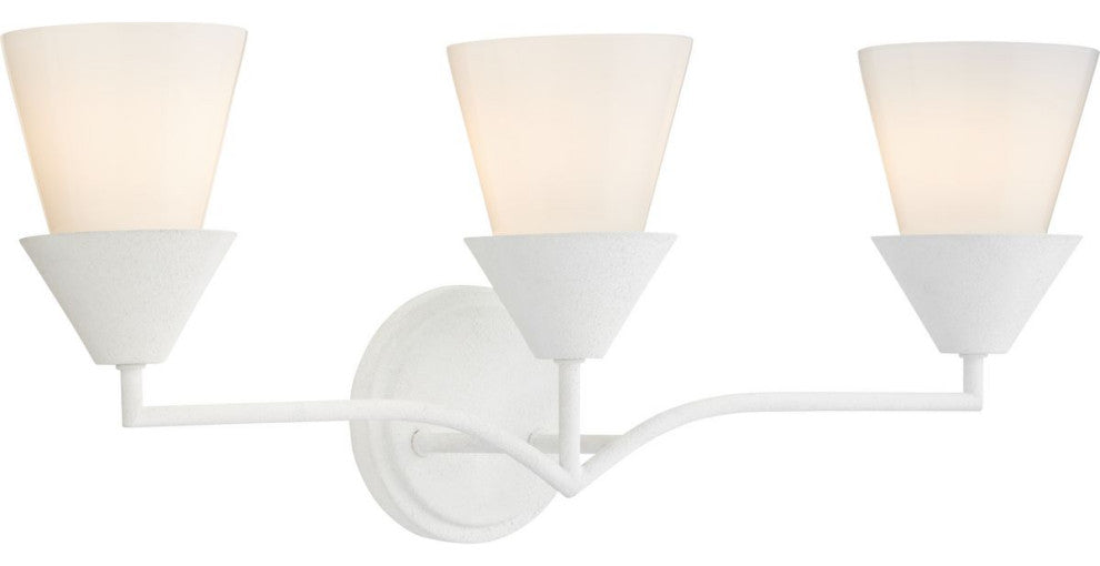 Pinellas Collection Three-Light Contemporary Vanity Light, White Plaster