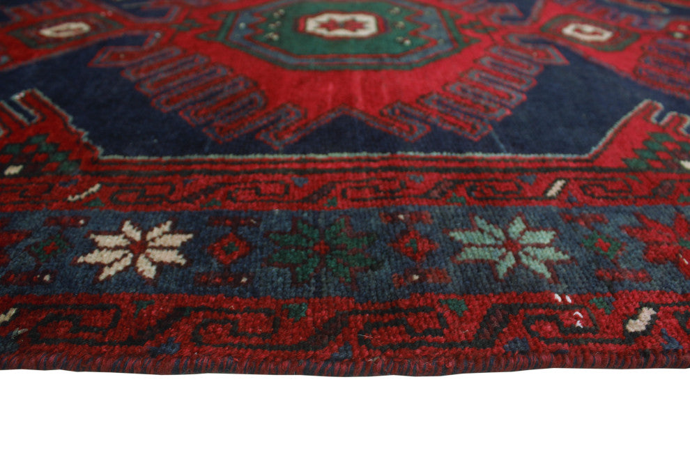 Fine Vintage Distressed Bibigul Navy Runner