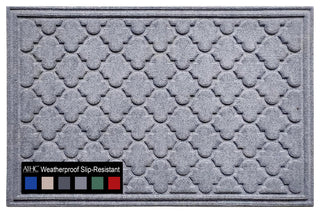 A1HC Superior Absorbant Polypropylene Doormat, Light Gray Ogee, 24"x36"